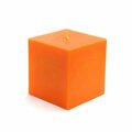 Zest Candle CPZ-128-12 3 x 3 in. Orange Square Pillar Candles, 12PK CPZ-128_12